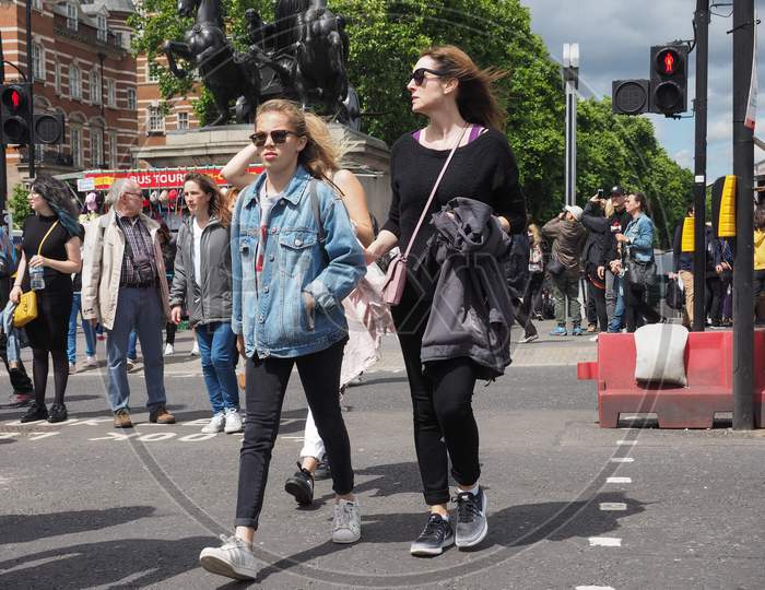 London, Uk - Circa June 2017: People In Central London
