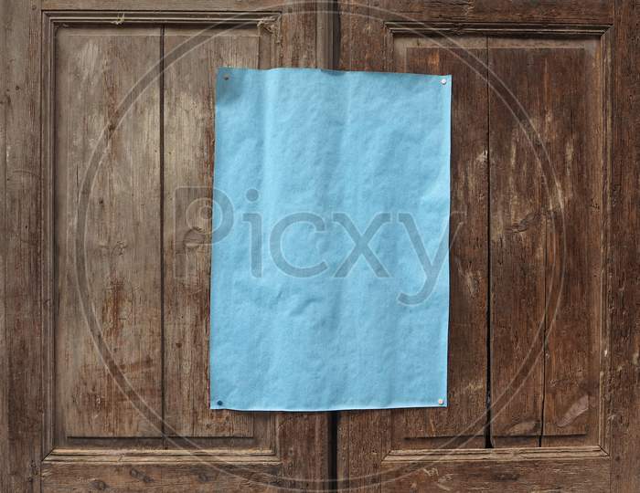 Blank Paper On Door With Copy Space