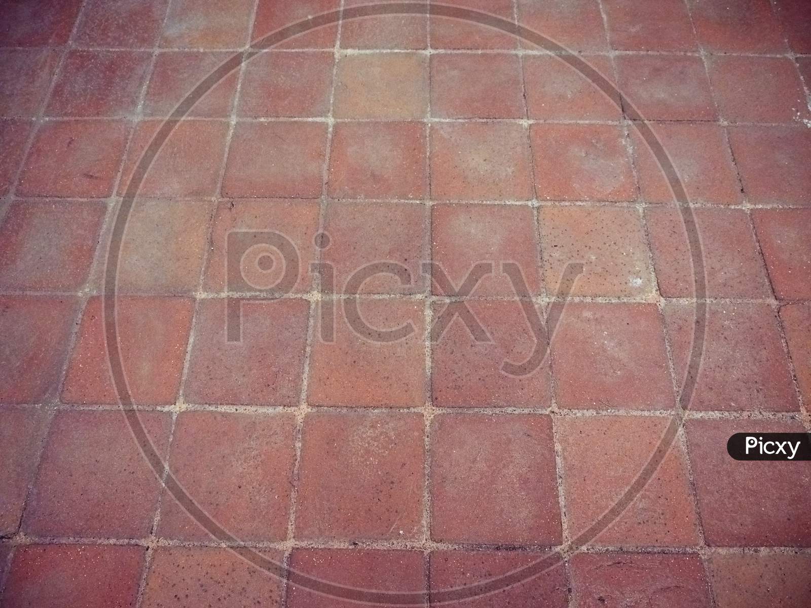 Red Brick Floor Tiles Background