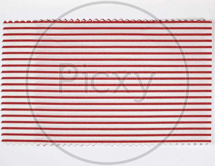 Red Striped Fabric Sample