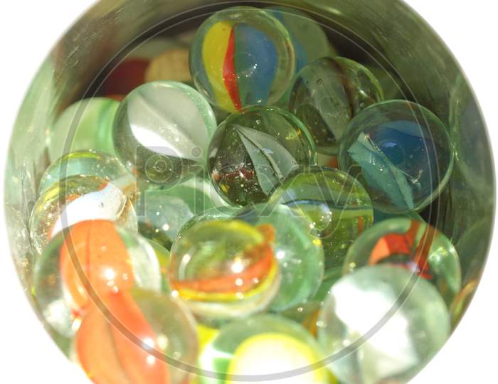 Glass Marbles In A Box