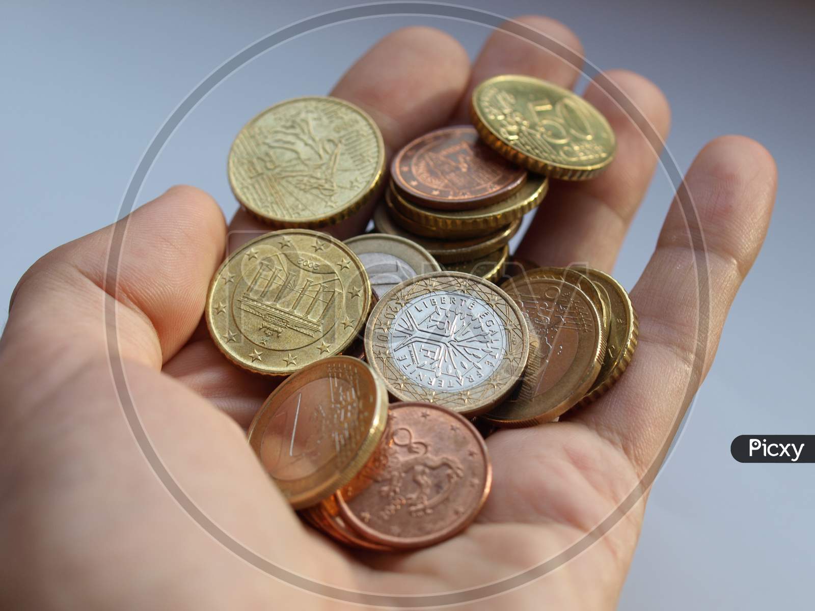 Hand With Euro Coins, European Union