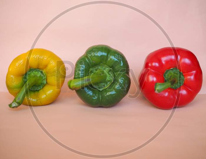 Yellow Green And Red Peppers Vegetables
