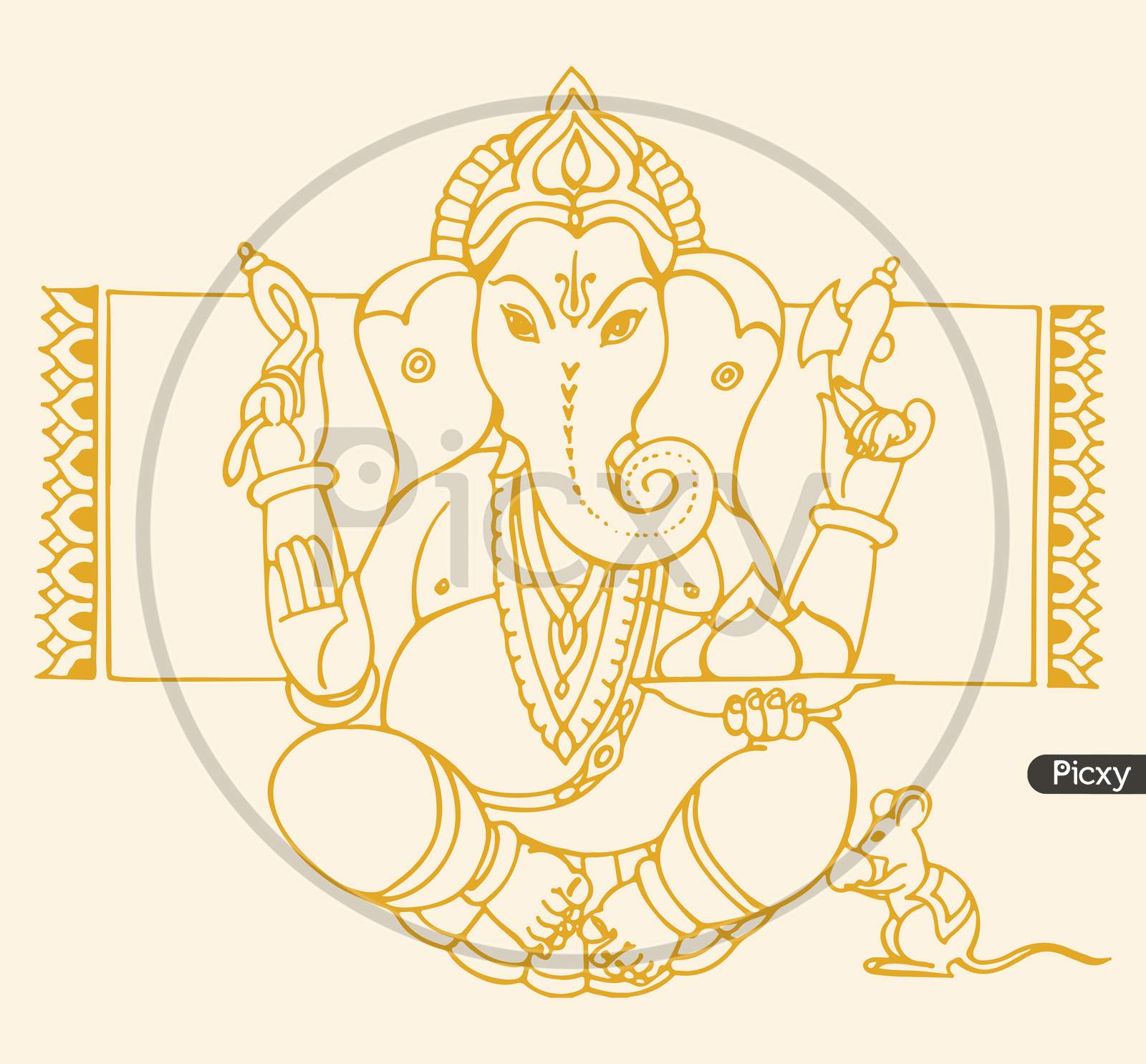 Lord Ganesha Sketch On A Background. Royalty Free SVG, Cliparts, Vectors,  and Stock Illustration. Image 70882733.