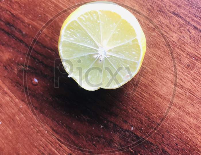 Natural Yellow Slice Lemons Citrus Fruit