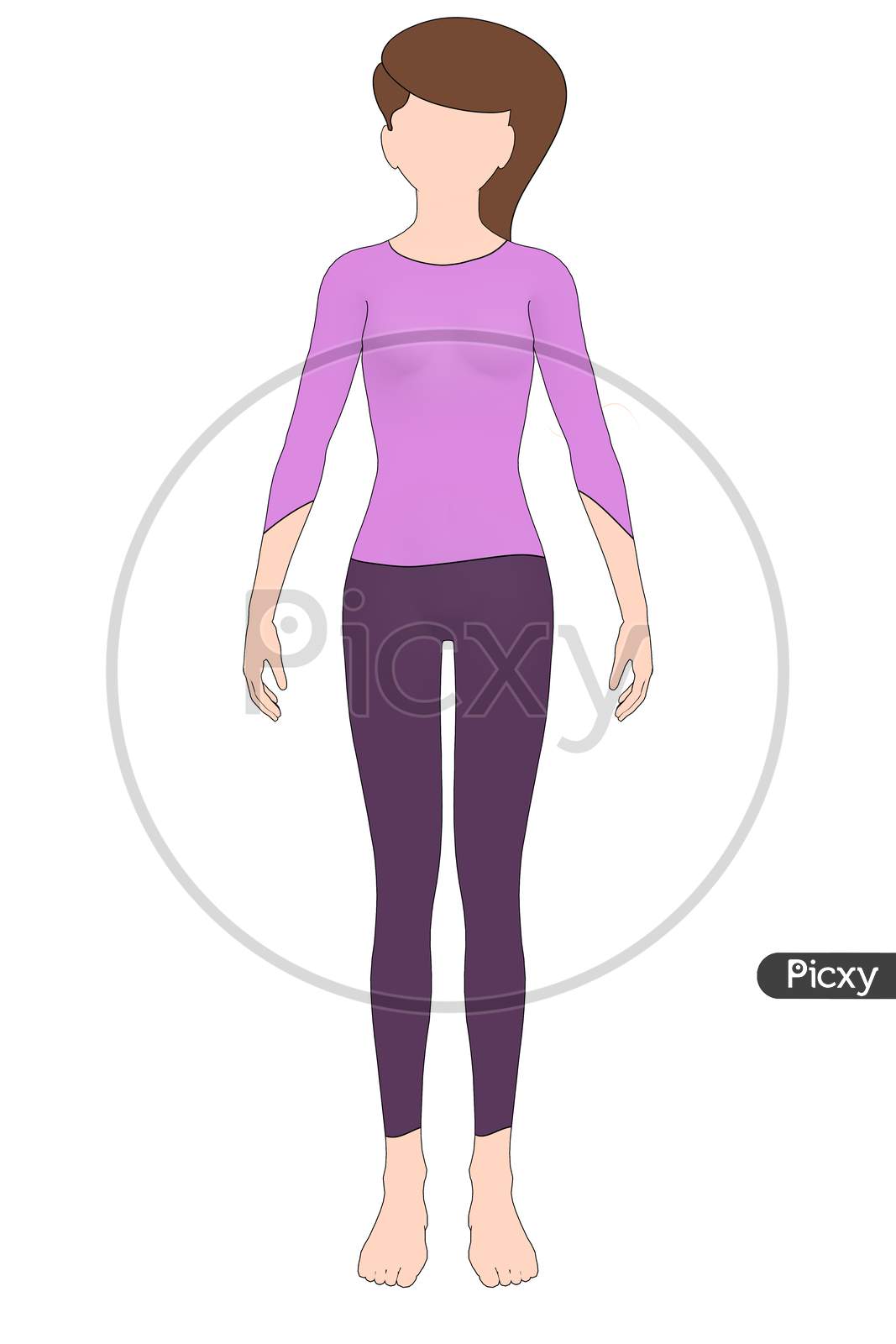 Sketch Young Woman Back Standing Lonely Stock Vector (Royalty Free)  144392599 | Shutterstock