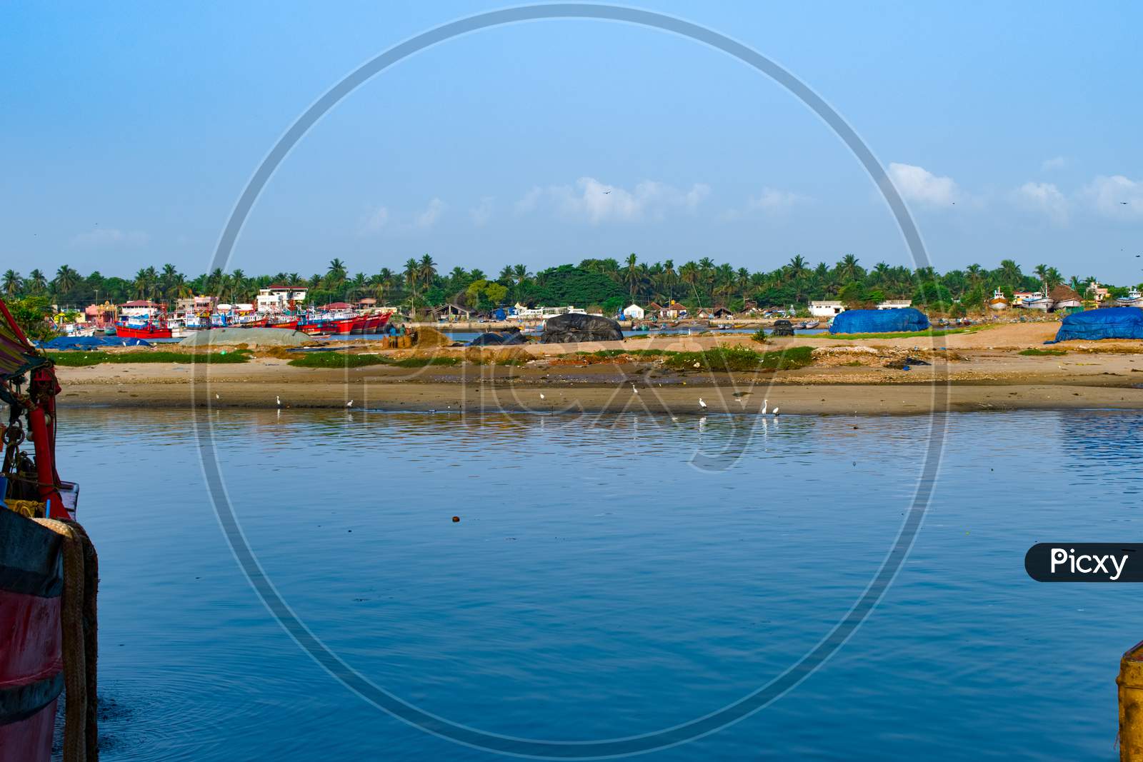 Landscape Shot Of Mangalore Fishing Harbour.