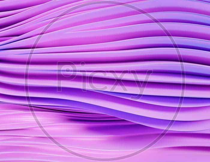 3D Illustration  Rows Of Purple Line  .Geometric Background, Weave Pattern.