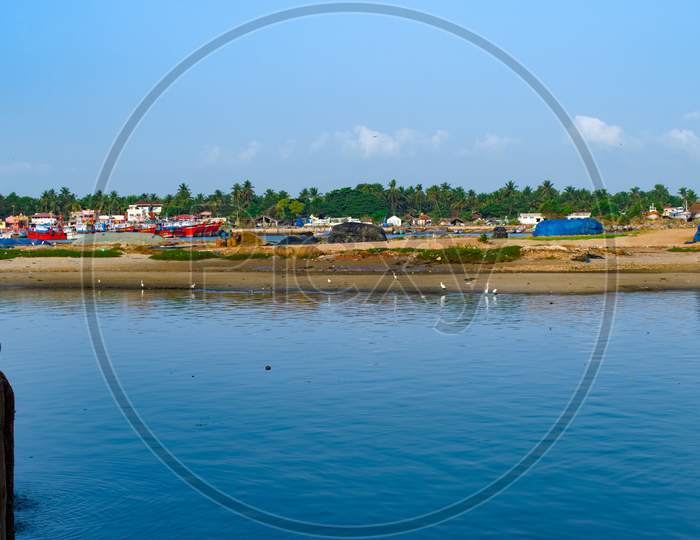 Landscape Shot Of Mangalore Fishing Harbour.