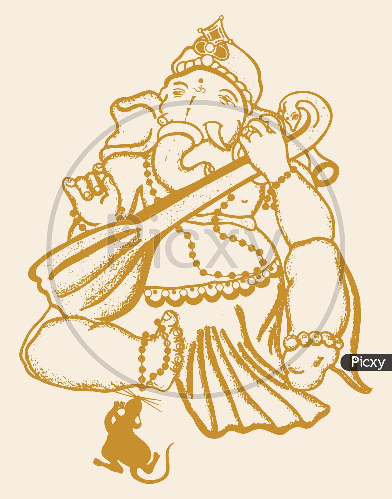 Ganesha Drawing Clip Art - Hinduism - Ganpati Line Vector Transparent PNG