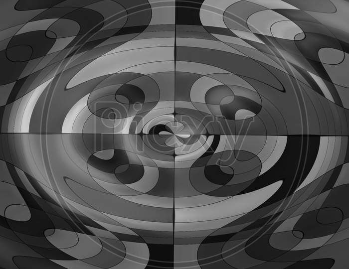 A creative 3d design abstract in black background