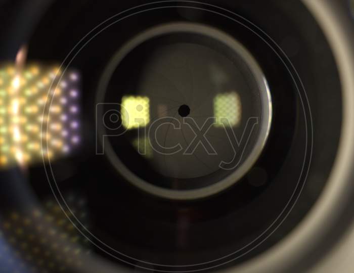 This Image Represents Diaphragm Of A Camera Lens Aperture Blades. Macro Shot