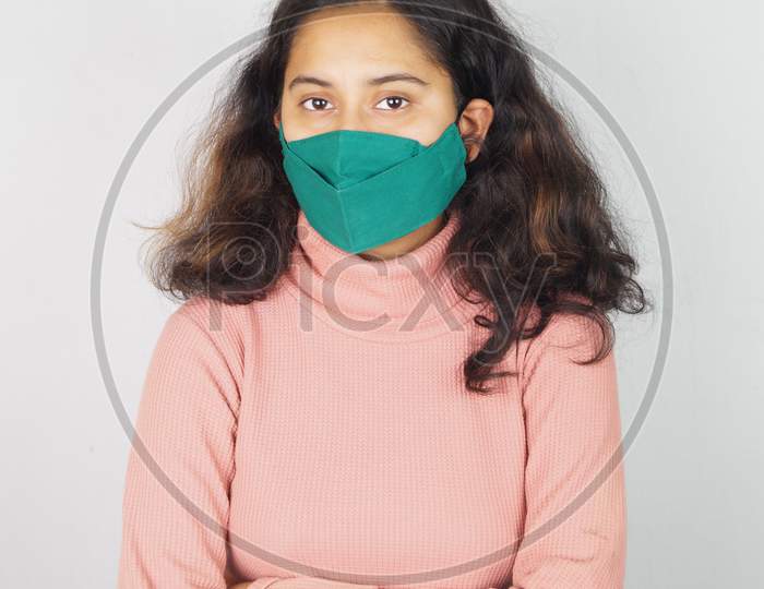 Girl Wearing Mask , Corona Warriors , Face Mask , Using Sanitizer Images .