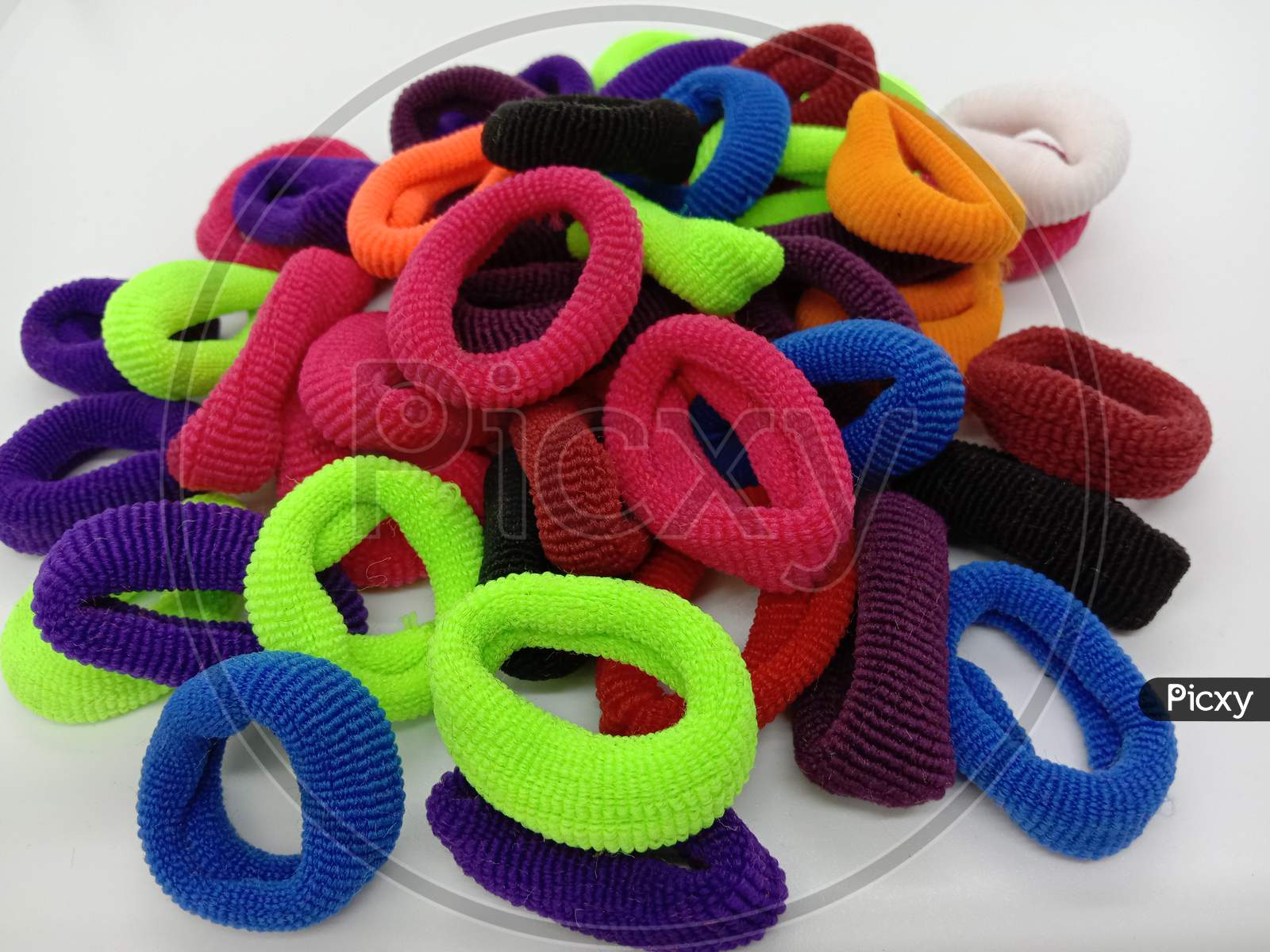 Multiple Colored Rubber Hair Band