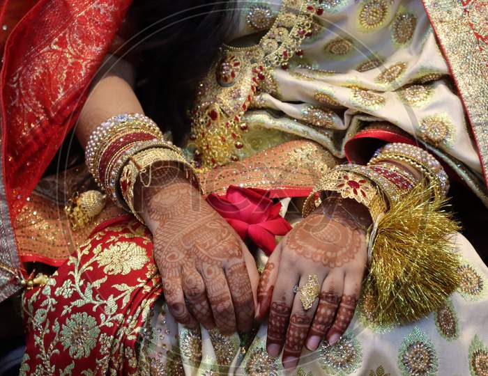 A Bangladeshi Bride Closeup With Wedding Ring