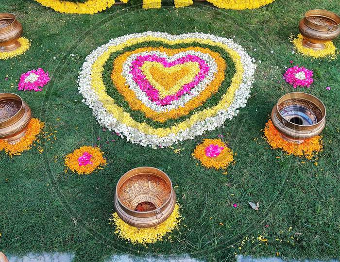 Indian traditional Decoration with flowers