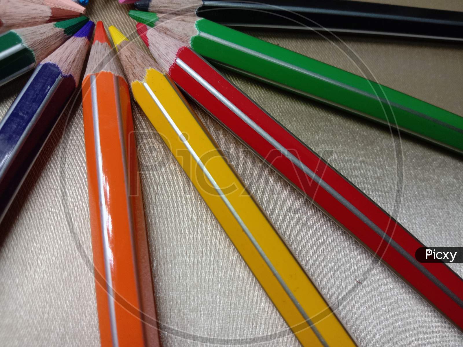 Multiple Colored Wooden Pencil Stock