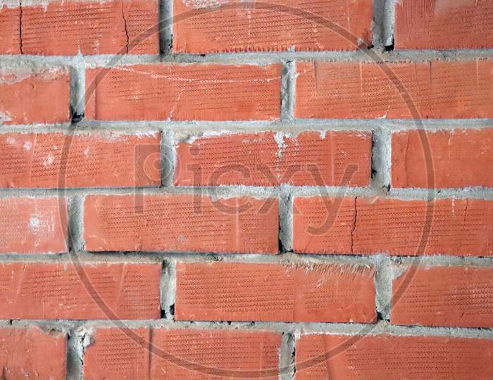 Red Colored Brick Wall Background