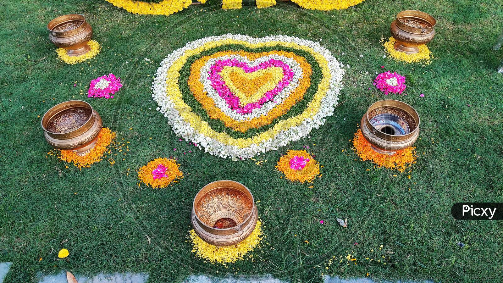 Indian traditional Decoration with flowers