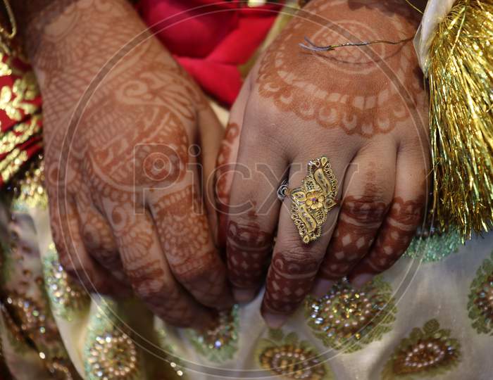 A Bangladeshi Bride Closeup With Wedding Ring