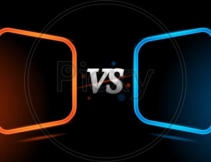 Versus Red And Blue Neon Light Frame Template Background