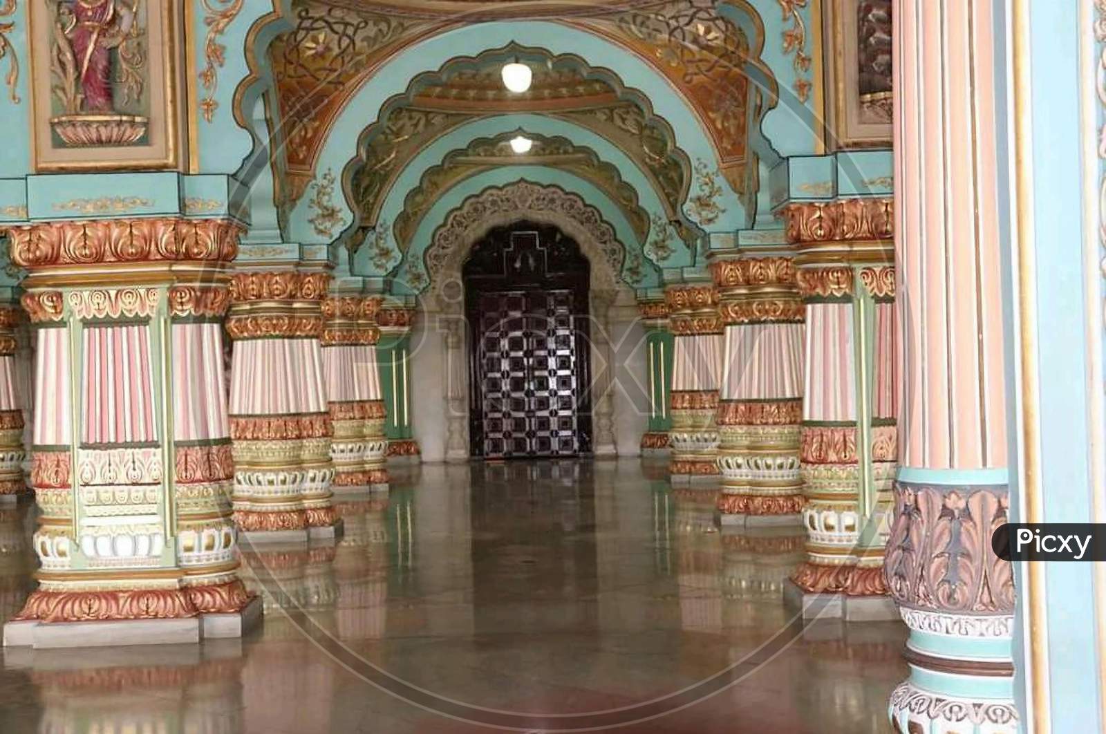 Temple hall , interior design