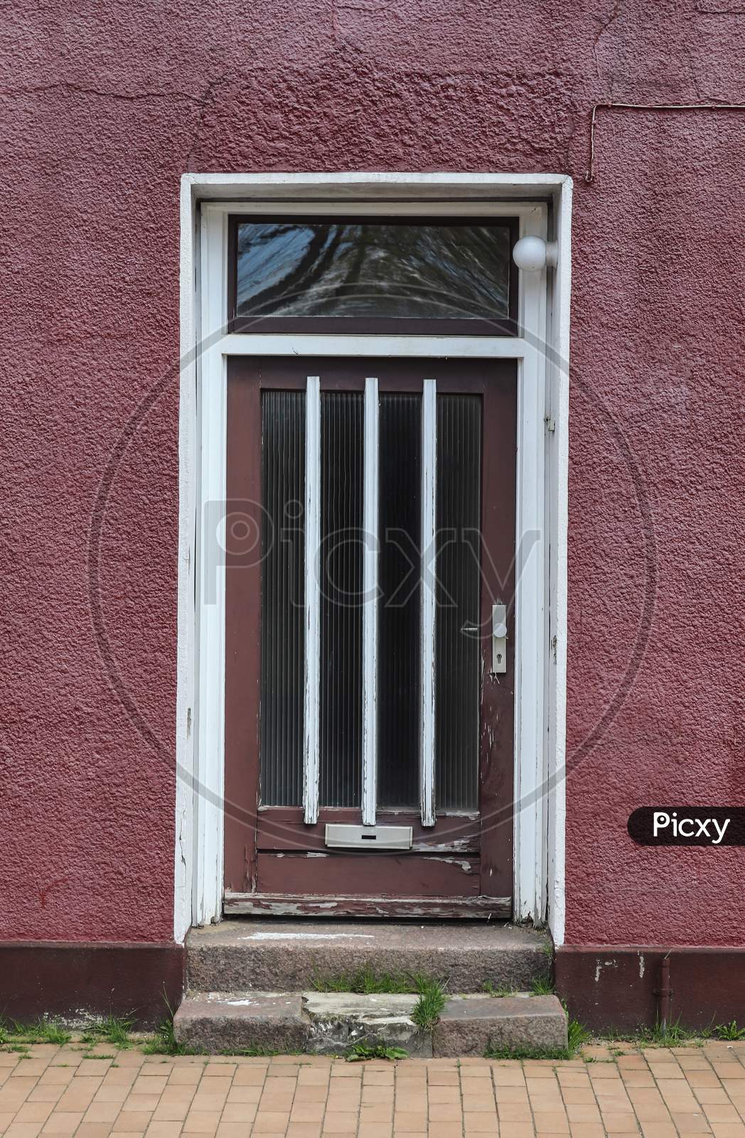Front Door Of A Small House In Germany.