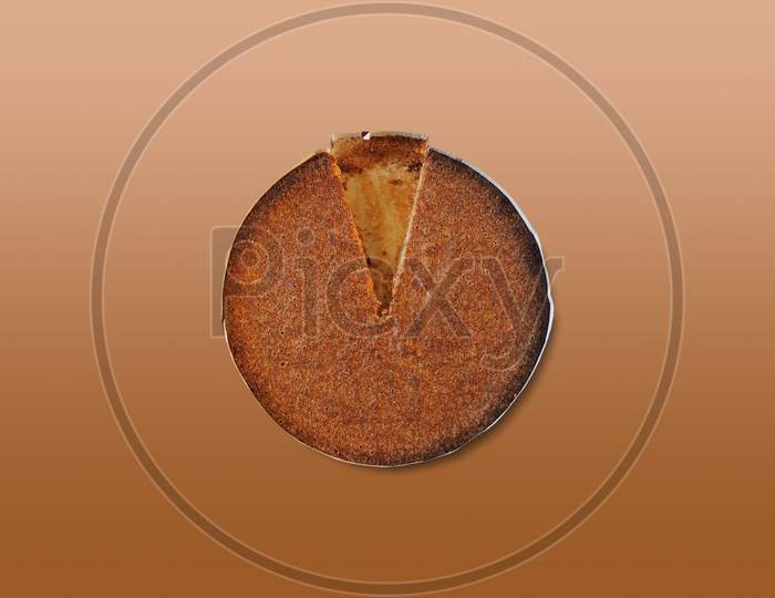 Hazelnut Pie Over Matching Colour Background