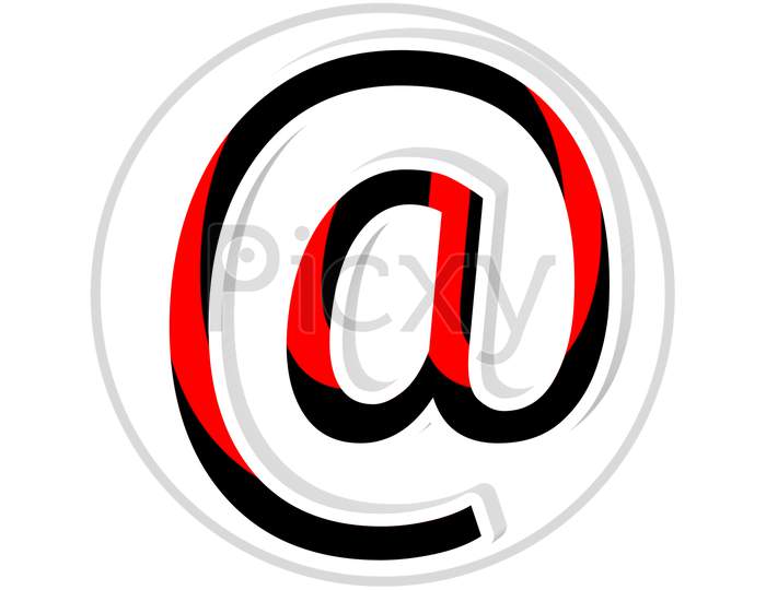 Black And Red E-Mail Icon