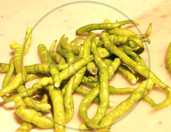 fresh green chillies