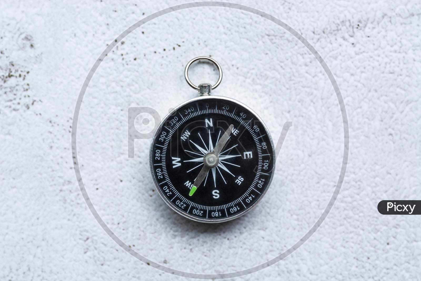 Classic Round Compass On White Background