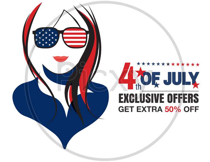 Happy 4th Of July American Independence Day. Festive vector illustration EPS 10.