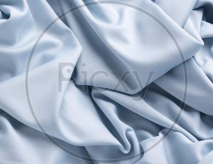 blue satin background, Top view of fabric texture
