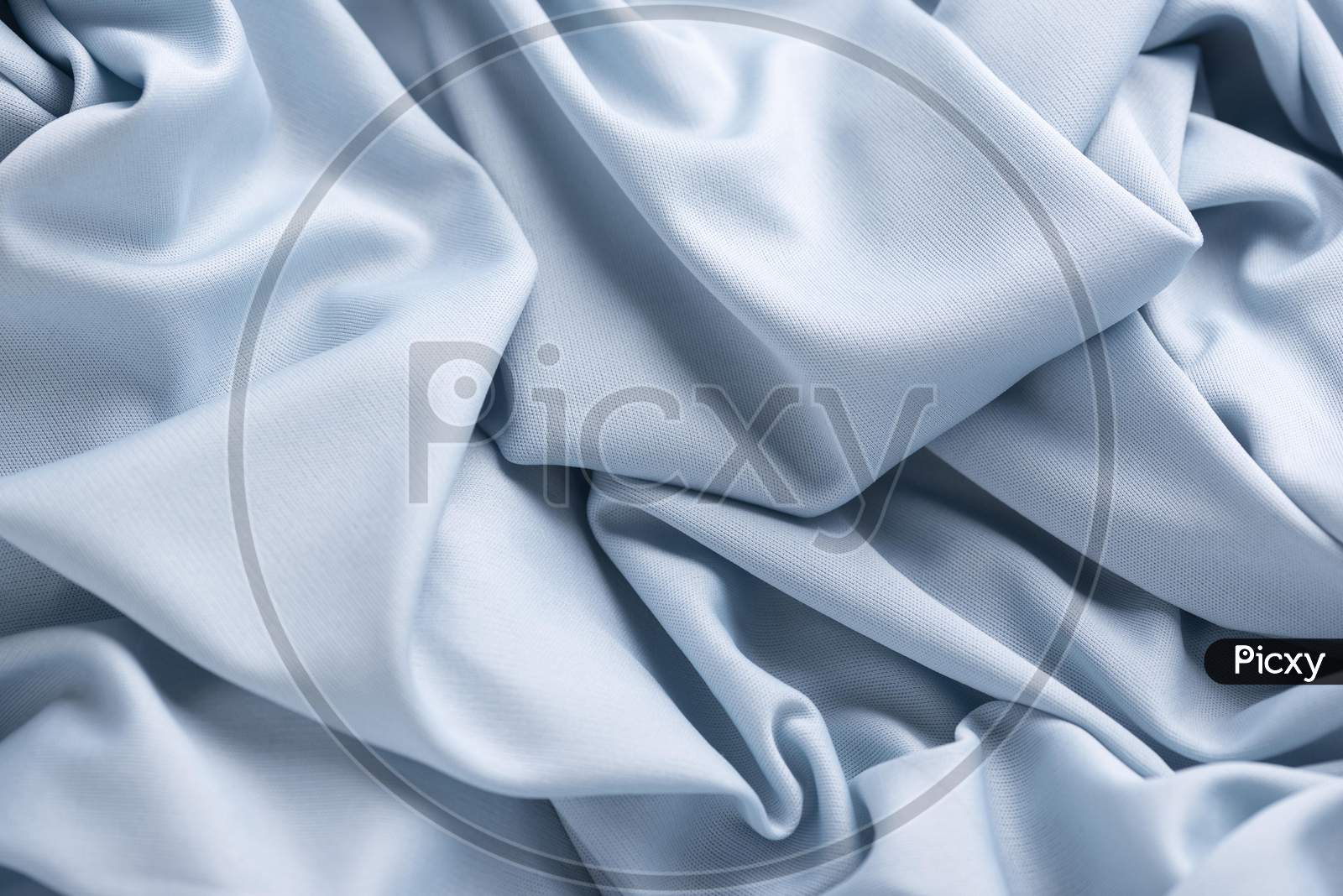 blue satin background, Top view of fabric texture