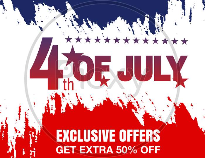 4th of July celebration poster template.fourth of july voucher discount.Vector illustration .