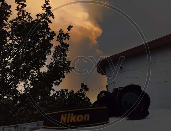 Nikon photo, cloudy sky