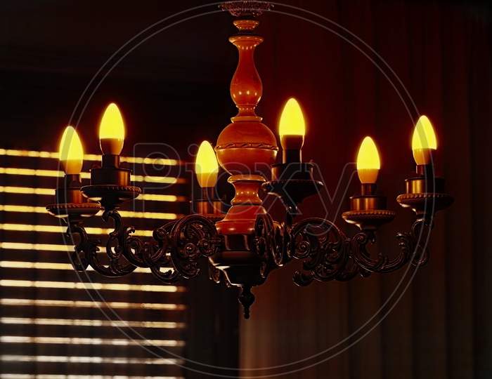 Ancient Chandelier With Led Lamps