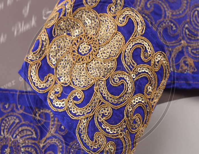 Indian Dull Gold Floral Cut Design Ribbon Lace Trim