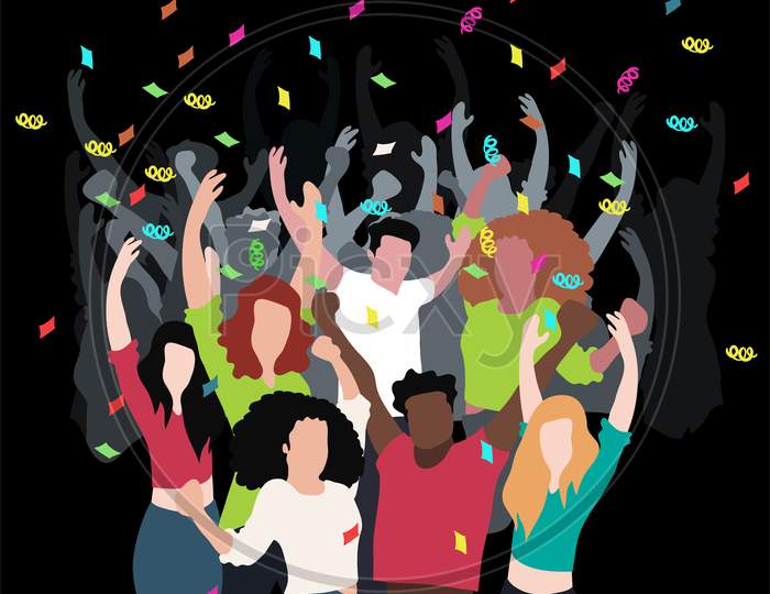 Party People Celebrating Vector Background