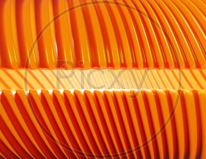 3D Illustration Of Orange  Wave, Cave .Shape Pattern. Technology Geometry  Background. Color Sticker Banner For Registration Of Proposals