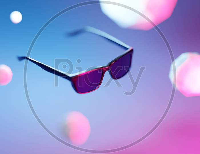 Plastic Sunglasses Pattern On Turquoise Blue Background With Hard Shadow  Stock Photo by garloon
