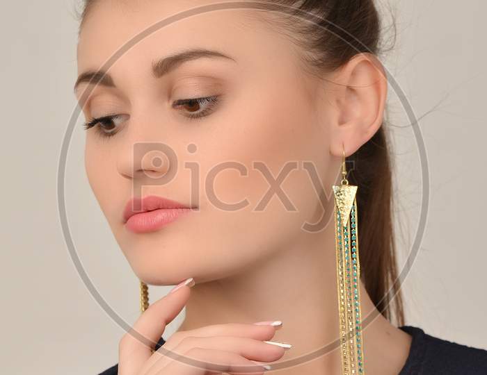 Beautiful Golden Traditional Earring, Traditional Jewellery