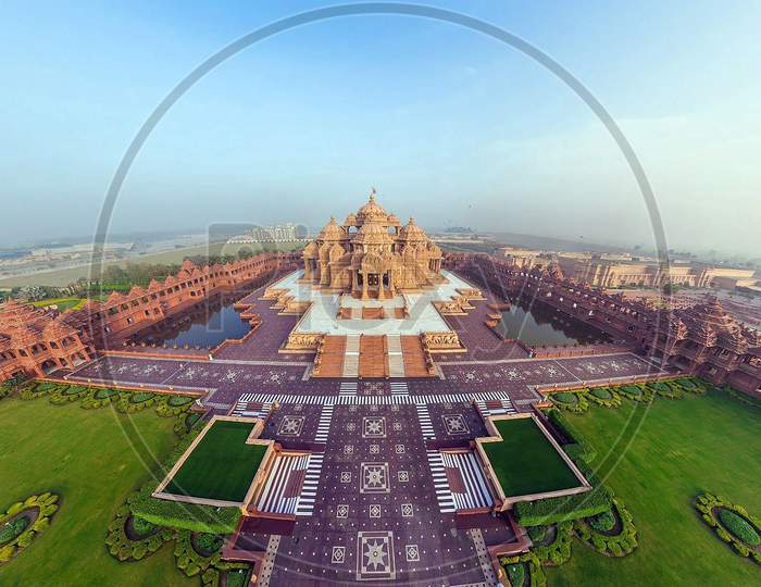 ariel view of an Indian  temple