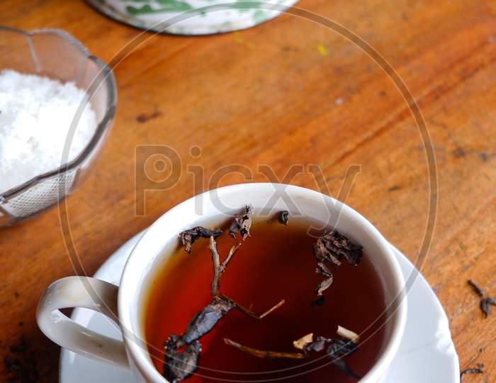Photo Of Tea And Coffee On A Wooden Table, Perfect For Those Of You Who Need Photos Of Food And Drinks