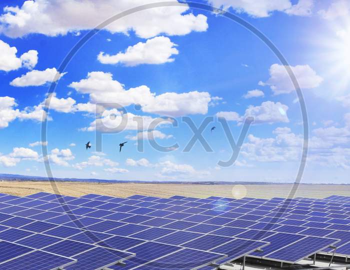 Solar Panel, Photovoltaic, Alternative Electricity Source - Concept Of Sustainable Resources