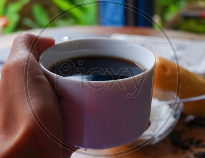 Photo Of Tea And Coffee On A Wooden Table, Perfect For Those Of You Who Need Photos Of Food And Drinks