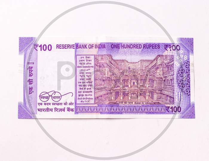 Assam, india - March 30, 2021 : Indian 100 Rupees note stock image.