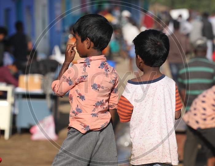 Indian Children watching