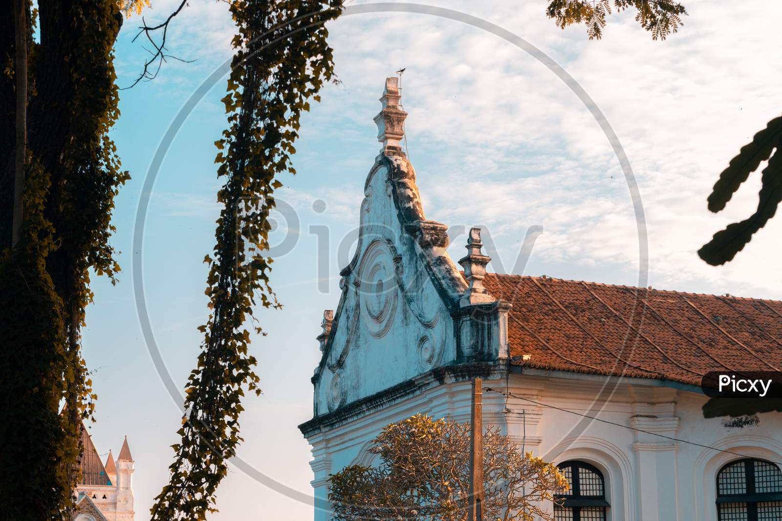 Dutch Reformed Church In Galle Fort Evening Landscape Photograph.
