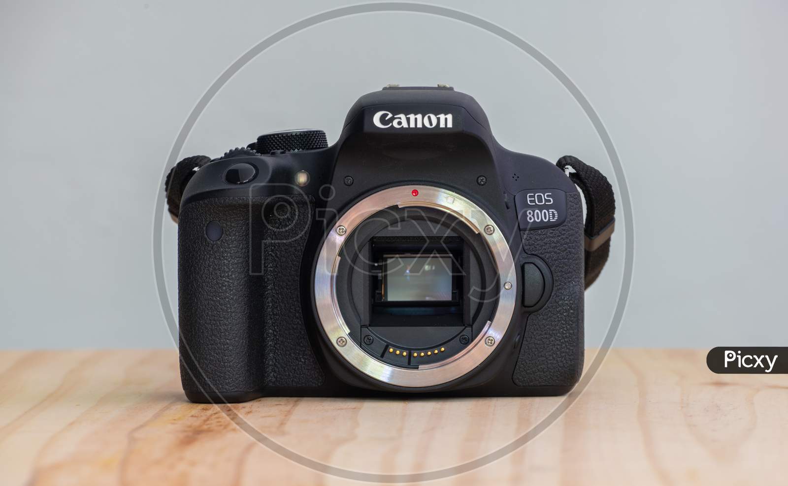 Galle, Sri Lanka - 02 18 2021: Canon Eos 800D Also Known As Rebel T7I Dslr Camera, Canon Ef Mount, And Cmos Sensor With Digic 7 Processor Powering The Dslr, Front View Without Body Cap.